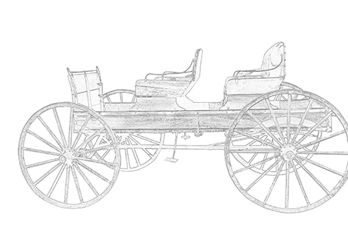 handrawn sketch of a 19 century car